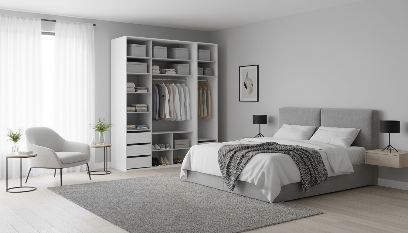 Dressing FLEX, alb, PAL, 200x66x240 cm