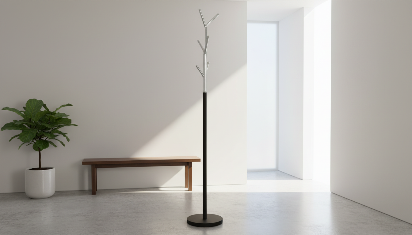 Cuier pom LETA, crom/negru, metal, 30x174 cm