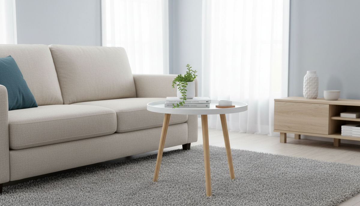 Masuta SANSE TYP 1, alb/stejar deschis, 60x60x48 cm