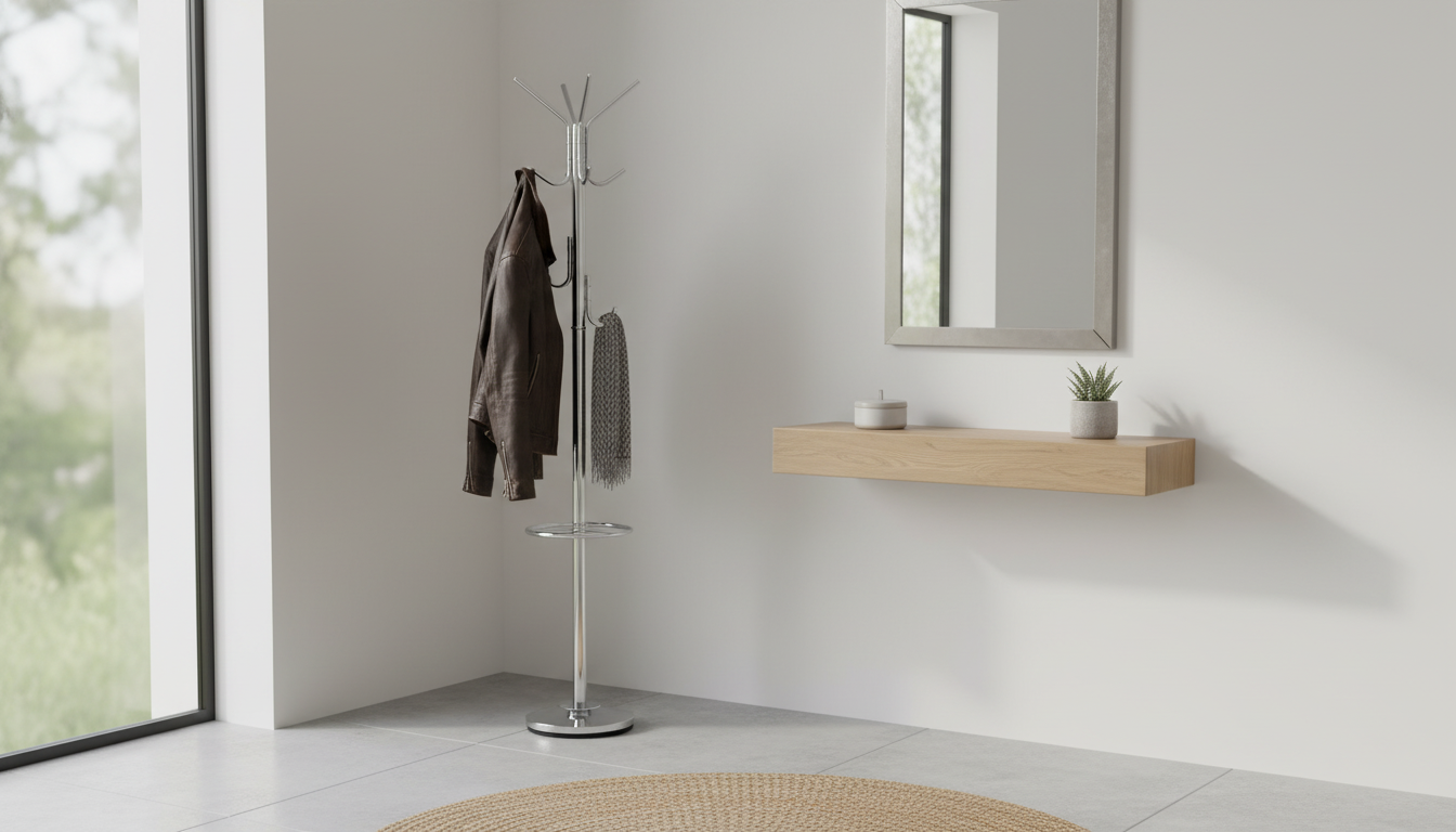 Cuier pom W24, crom, otel, 30x181 cm