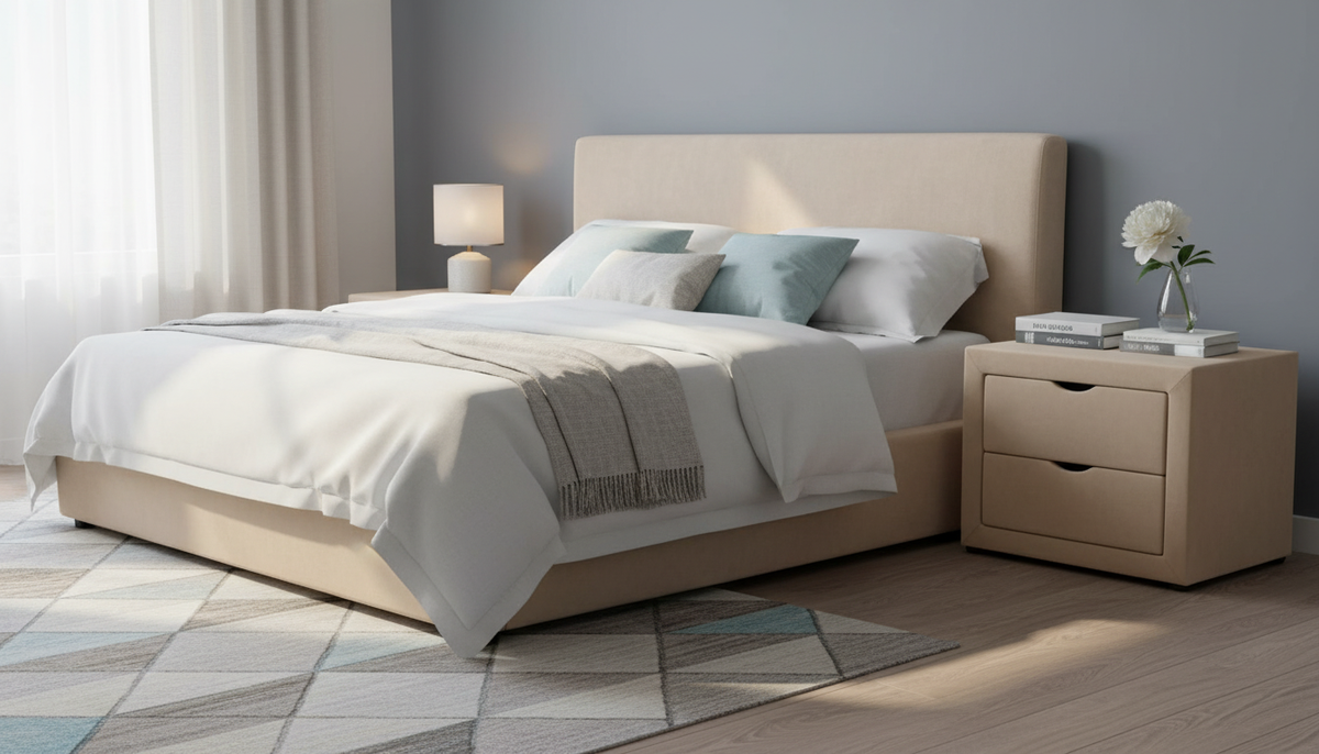 Noptiera ET-002, roz antic, stofa catifelata, 50x35x42 cm