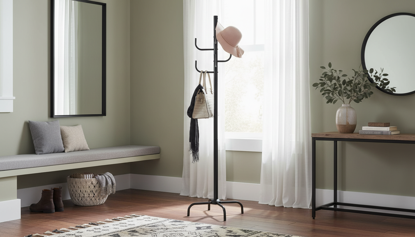 Cuier pom WIESZAKI, negru, metal, 37x170 cm