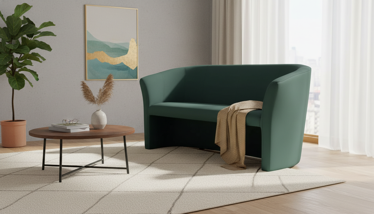 Canapea TM-3, stofa catifelata verde - Bluvel 78, 160x60x76 cm