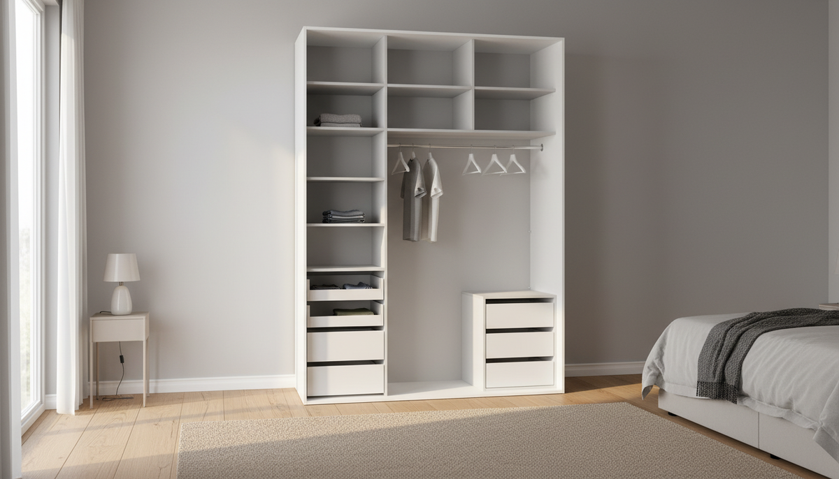 Dressing FLEX, alb, PAL, 180x66x240 cm