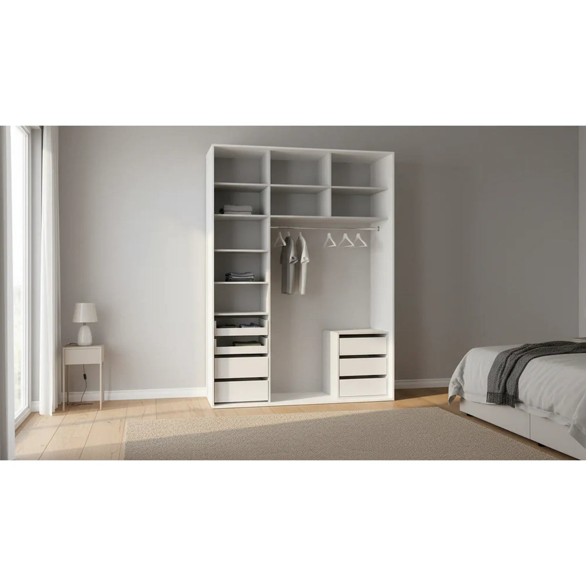 Dressing FLEX, alb, PAL, 180x66x240 cm