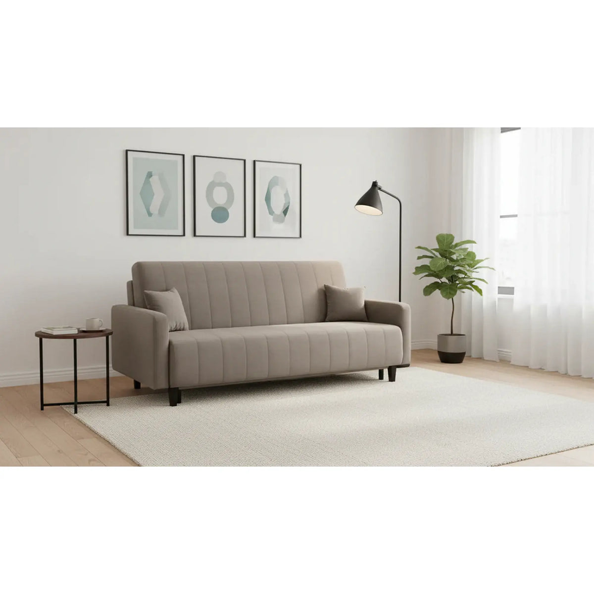Canapea extensibila MARCIA, stofa catifelata maro - Trinity 05, cu lada depozitare, 215x101x96 cm