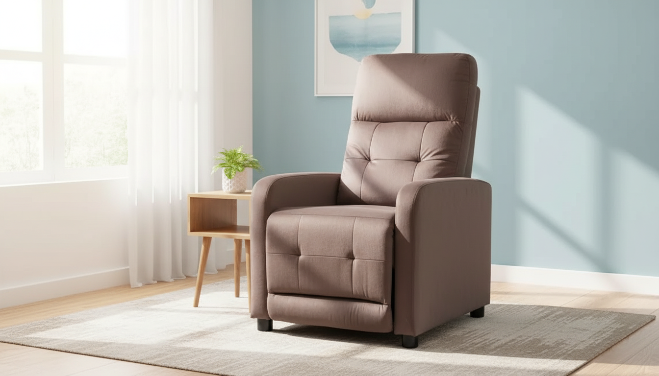 Fotoliu rabatabil OTUS, stofa catifelata cappuccino - Bluvel 38, 66x92/144x100 cm