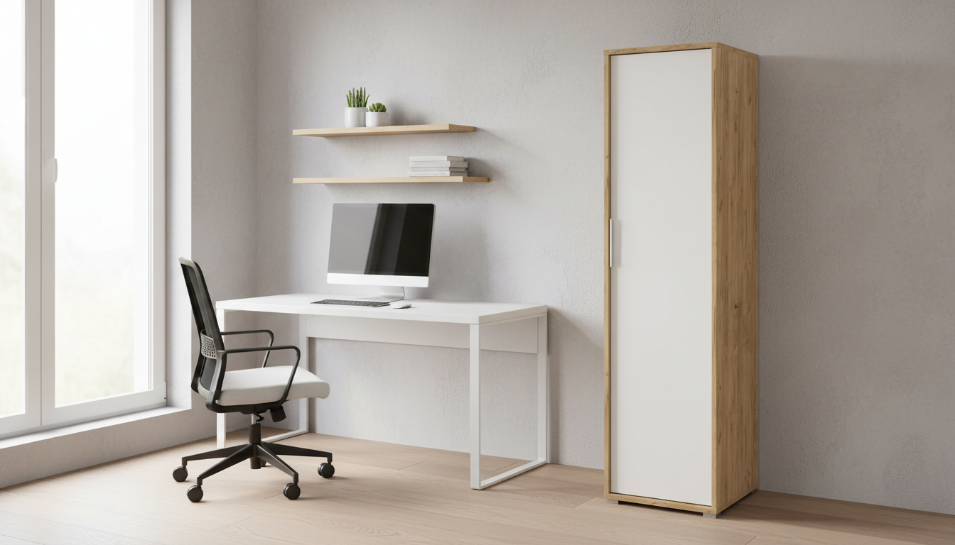 Dulap RIOMA TYP 20, stejar artisan/alb, DTD laminat, cu o usa, 50x55x183 cm