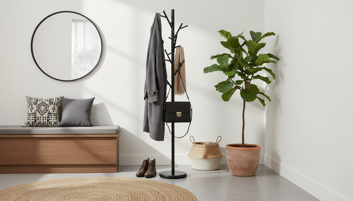 Cuier pom W33, negru, otel, 30x176 cm
