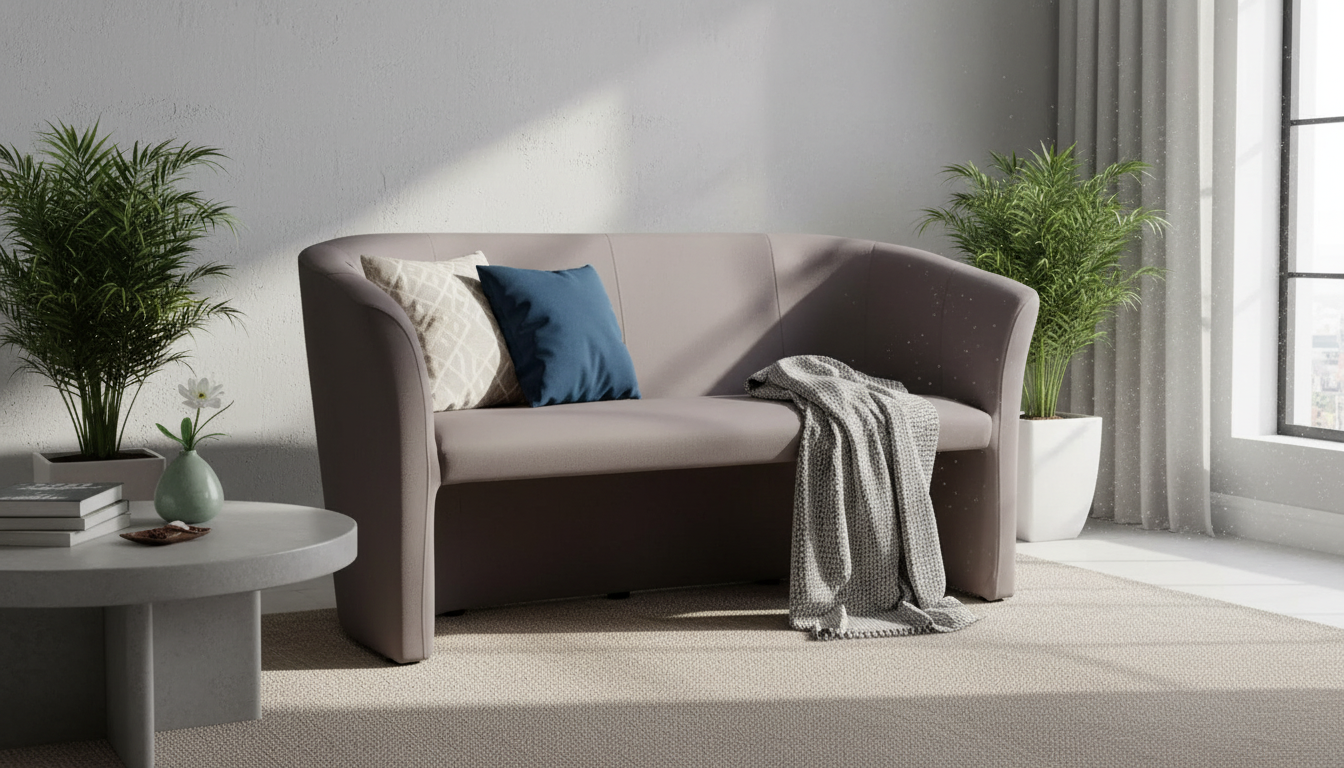 Canapea TM-3, stofa catifelata gri - Bluvel 14, 160x60x76 cm
