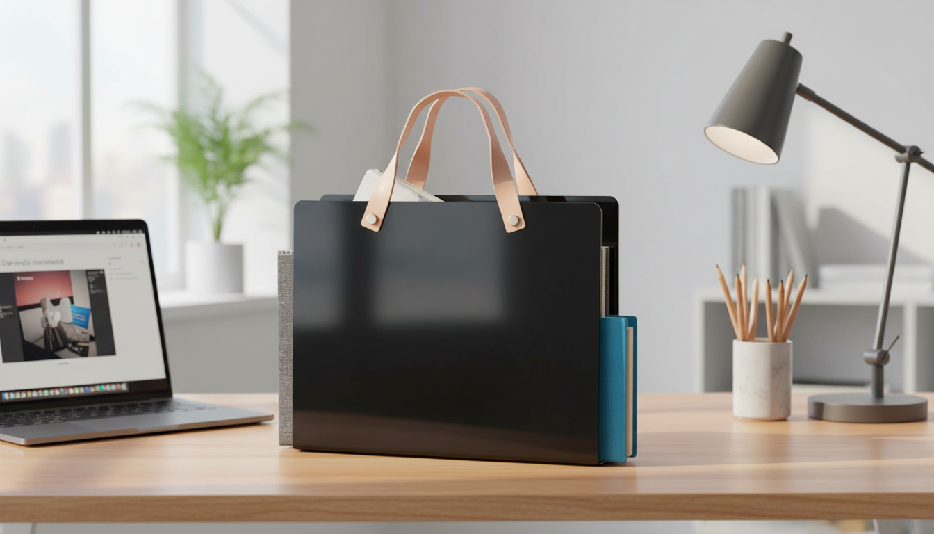 Suport ziare CLOE, negru, metal, 30x10x35 cm