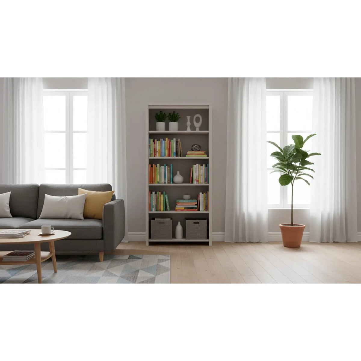 Biblioteca KASPIAN, casmir, PAL, 90x41x201 cm