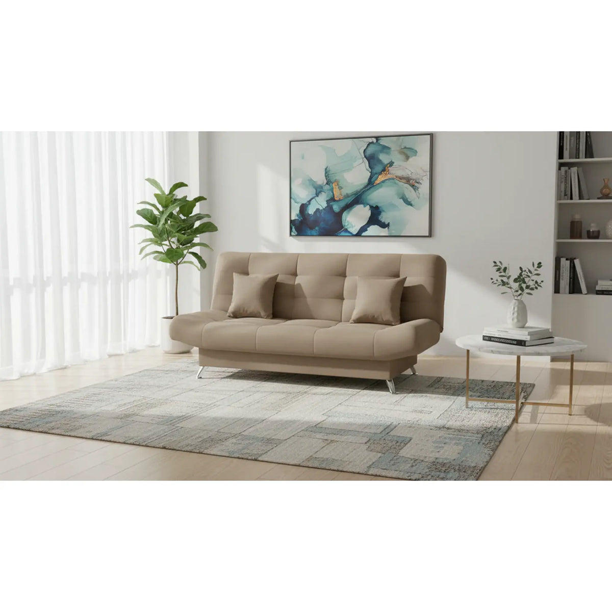 Canapea extensibila VIOLA, stofa maro - Elia 16, 192x89x48 cm