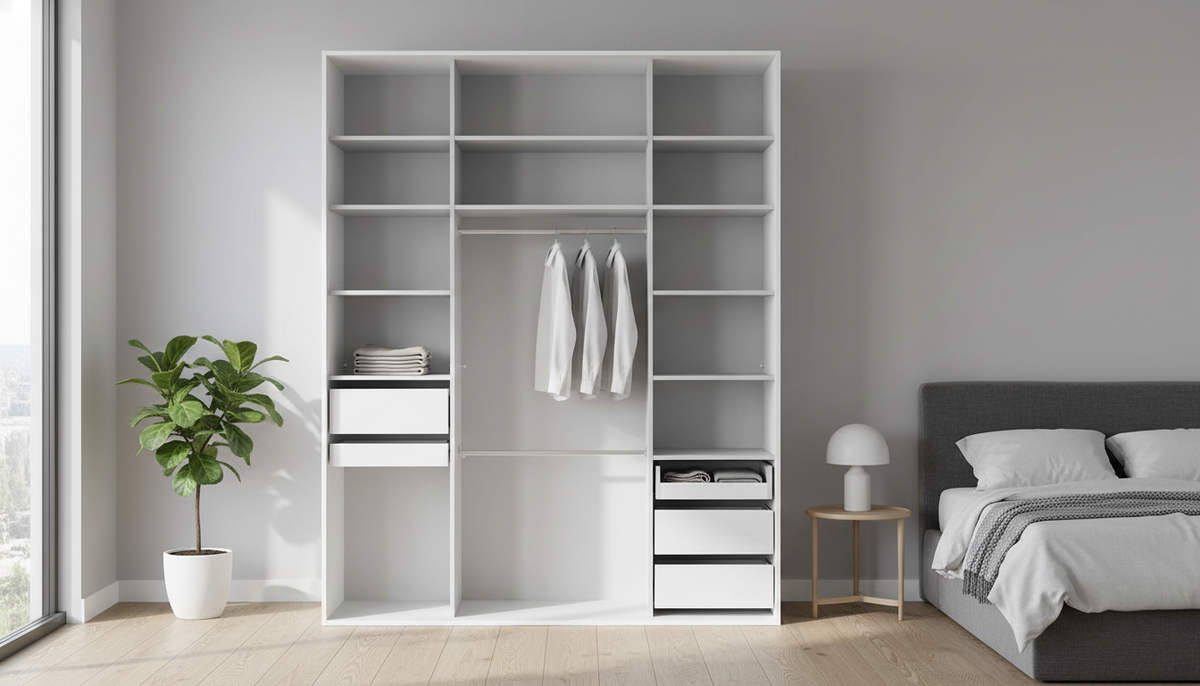 Dressing FLEX, alb, PAL, 201x66x240 cm