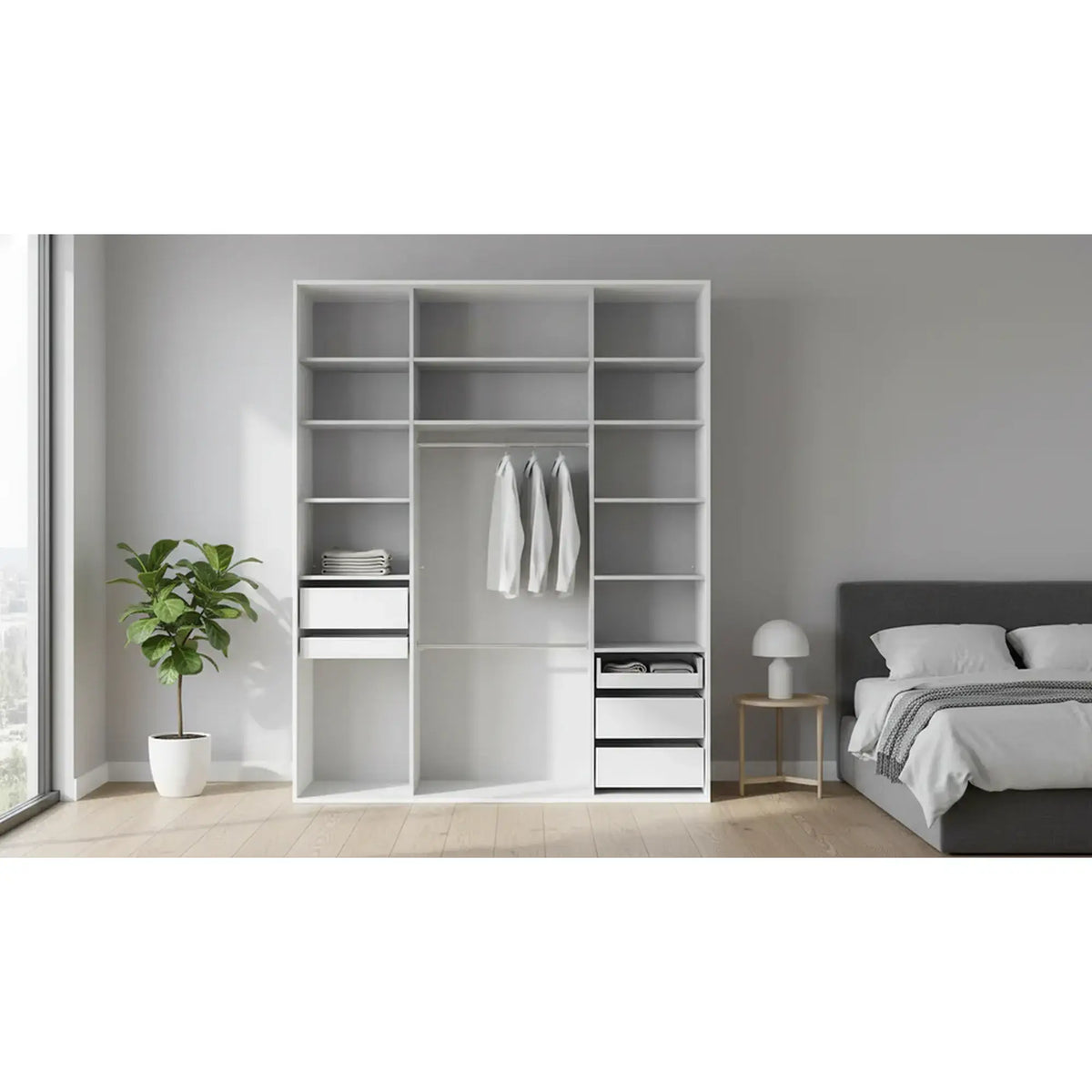 Dressing FLEX, alb, PAL, 201x66x240 cm