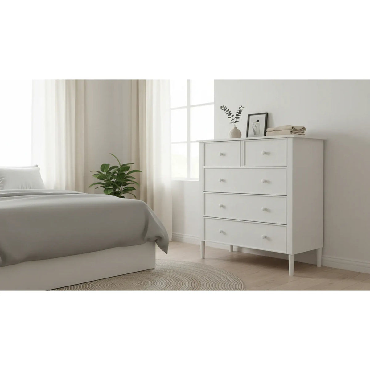 Comoda TEANA, alb, 80x40x95 cm