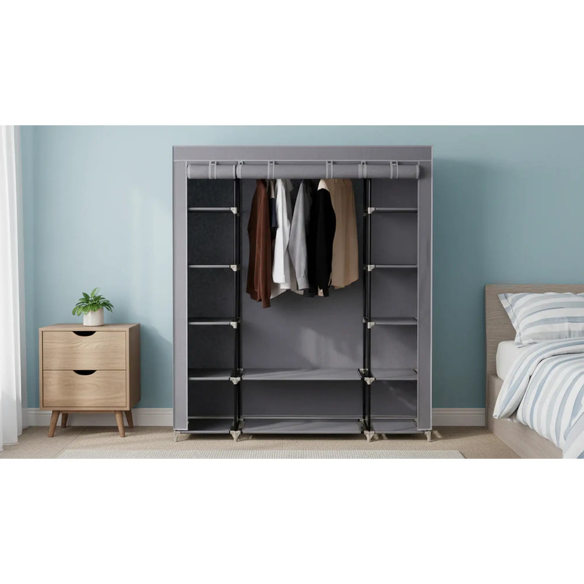 Stander haine METIN VNW15, maro, material textil/metal, 150x45x175 cm