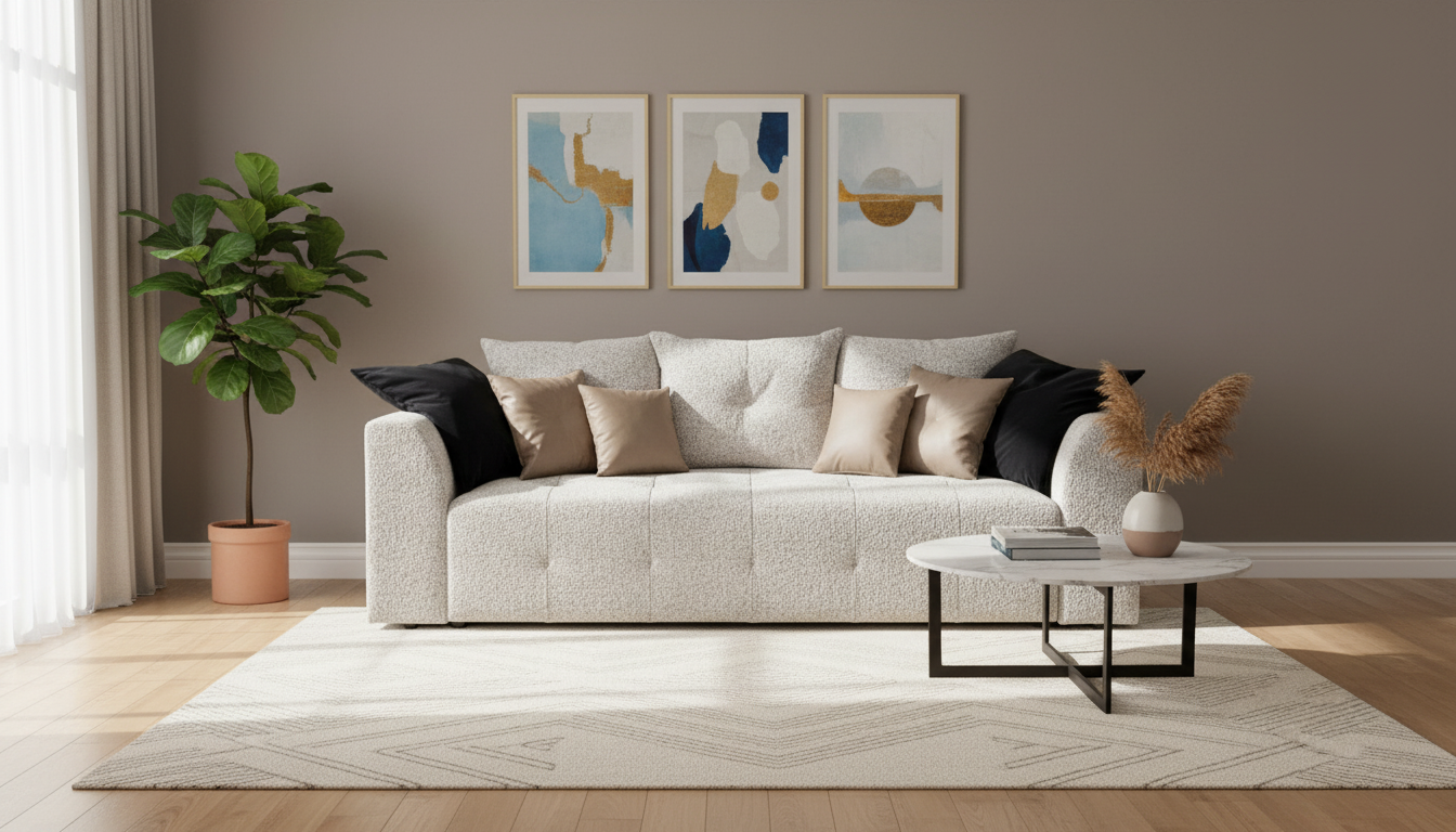 Canapea extensibila ROYAL IV, stofa bej deschis - Puente 06, 247x116x96 cm