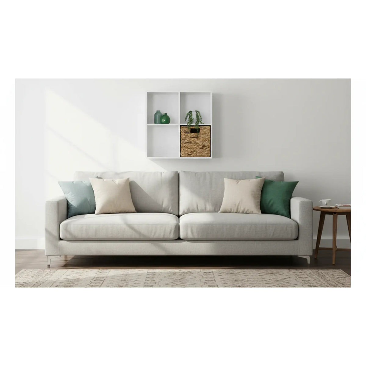 Raft PRETO, alb, PAL, 60x28x60 cm