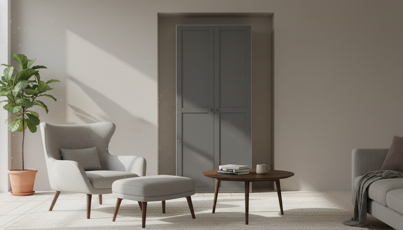 Dulap FLEX, alb/gri grafit, PAL, cu 2 usi, 100x66x240 cm