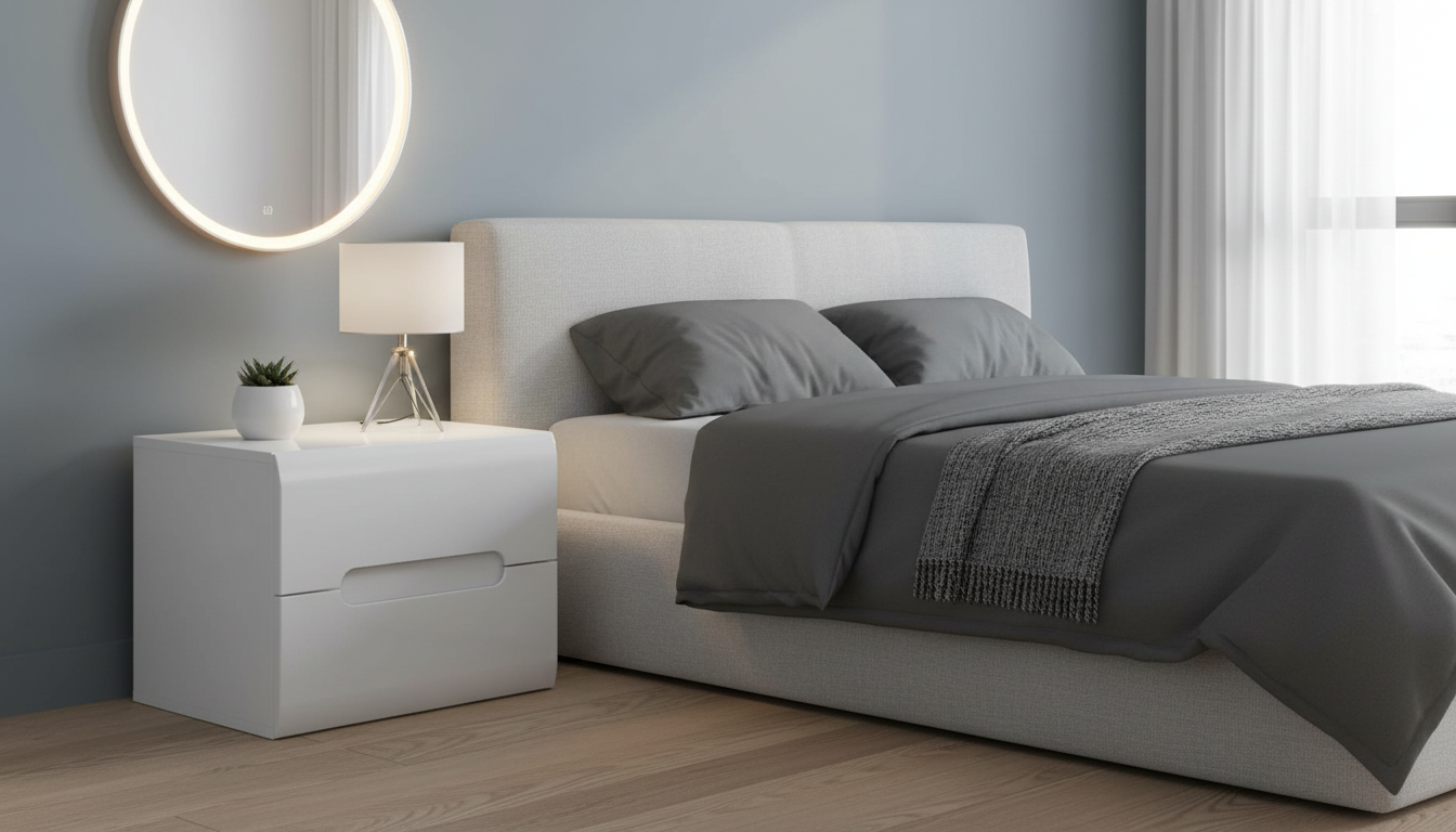 Noptiera AZTECA TRIO, alb, PAL, 50x41x43 cm