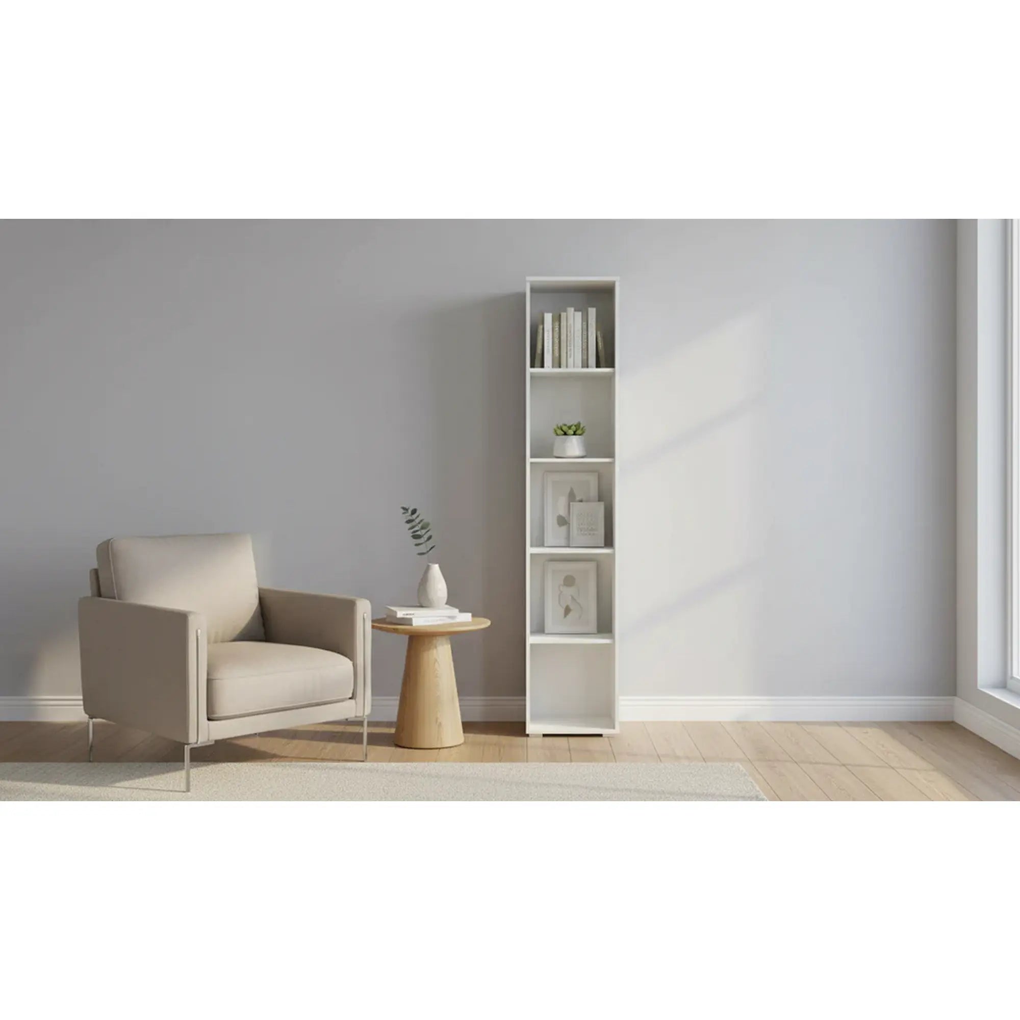 Biblioteca LIMA SL-1 alb, PAL laminat, 40x40x200 cm