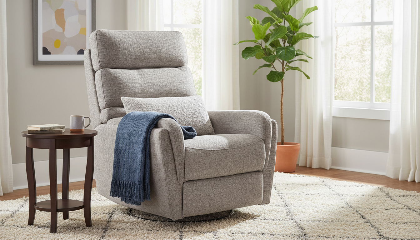Fotoliu recliner ARGOS, stofa clasica gri - Raven 07, 78x82/162x107 cm
