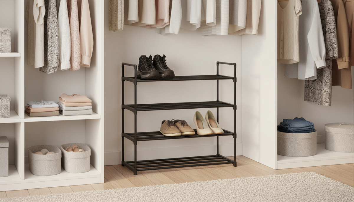 Pantofar JANA, negru, metal, 65x30x82 cm