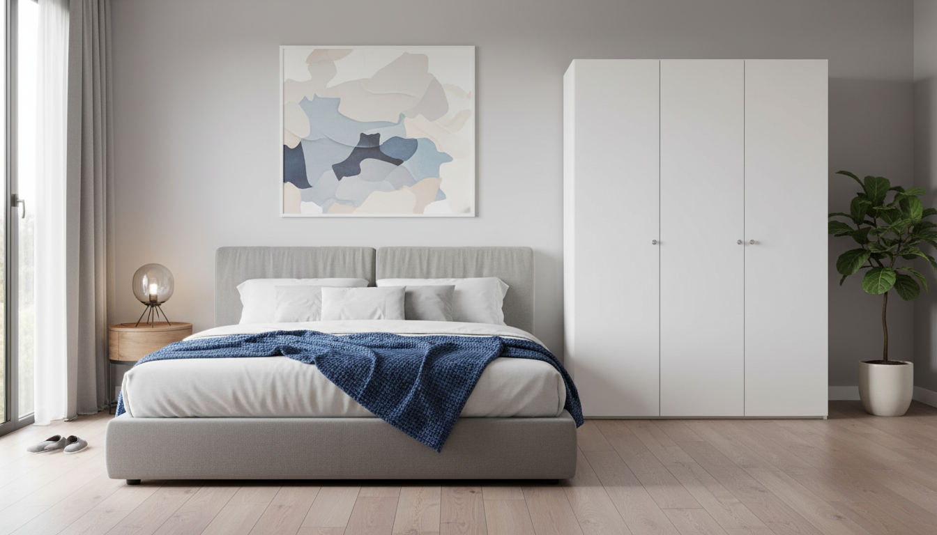 Dulap FLEX, alb, PAL, 150x66x218 cm