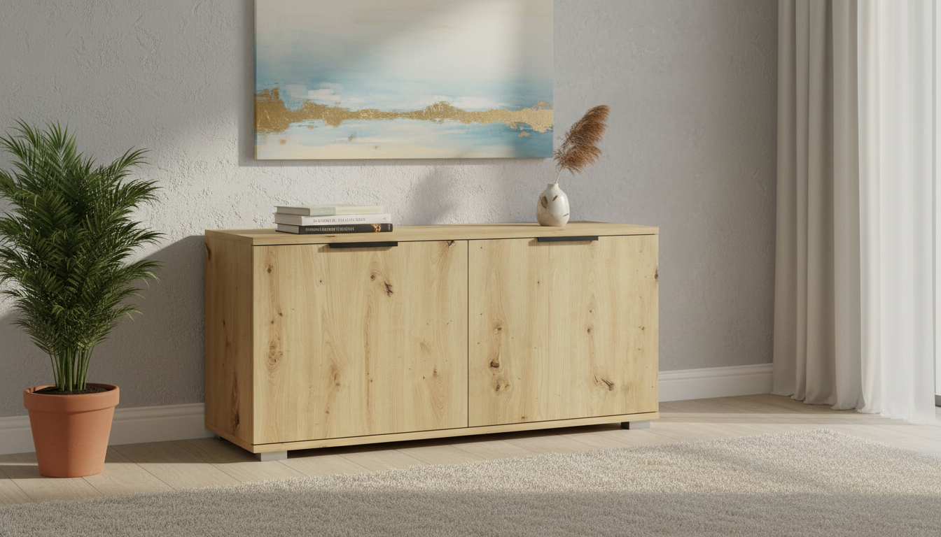 Pantofar CLIF ST-100, stejar artisan, PAL laminat, 100x38x48 cm