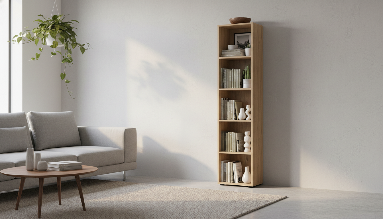 Biblioteca SPACE OFFICE, stejar artisan, PAL laminat, 42x37x203 cm