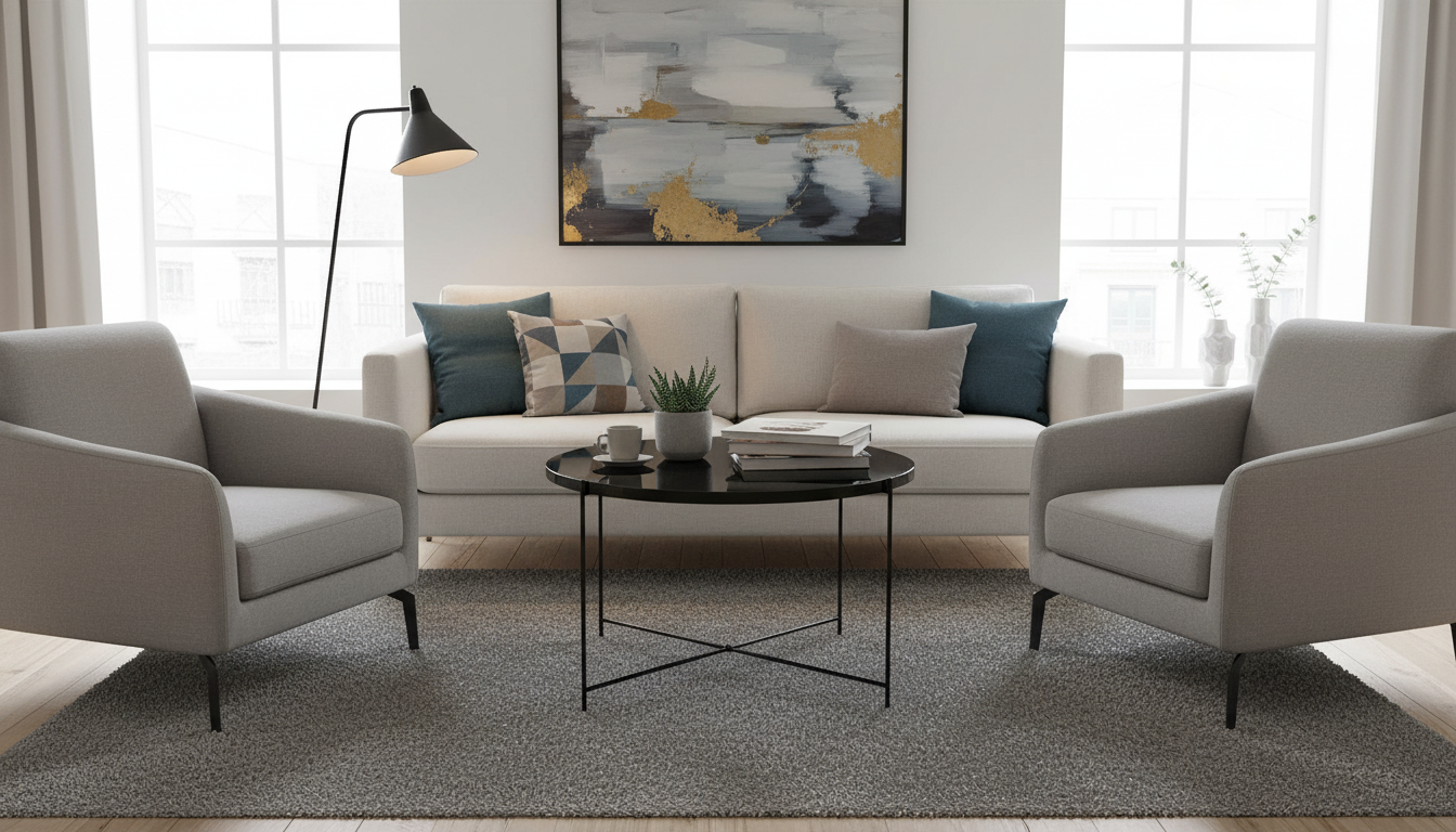 Masuta de cafea KURTIS, negru, sticla/metal, 60x60x40 cm