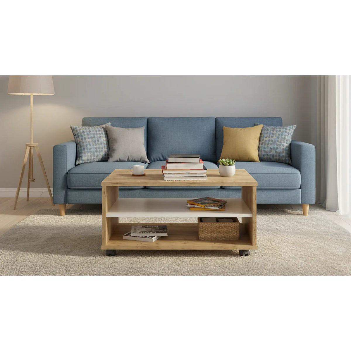 Masuta cafea RIOMA TYP 32, stejar artisan/alb, DTD laminat, 90x60x45 cm