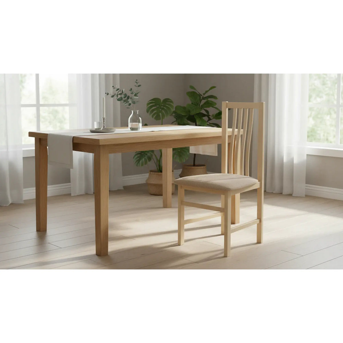 Scaun PAWEL, gri/stejar sonoma, stofa clasica/lemn de fag, 46X48X94 CM