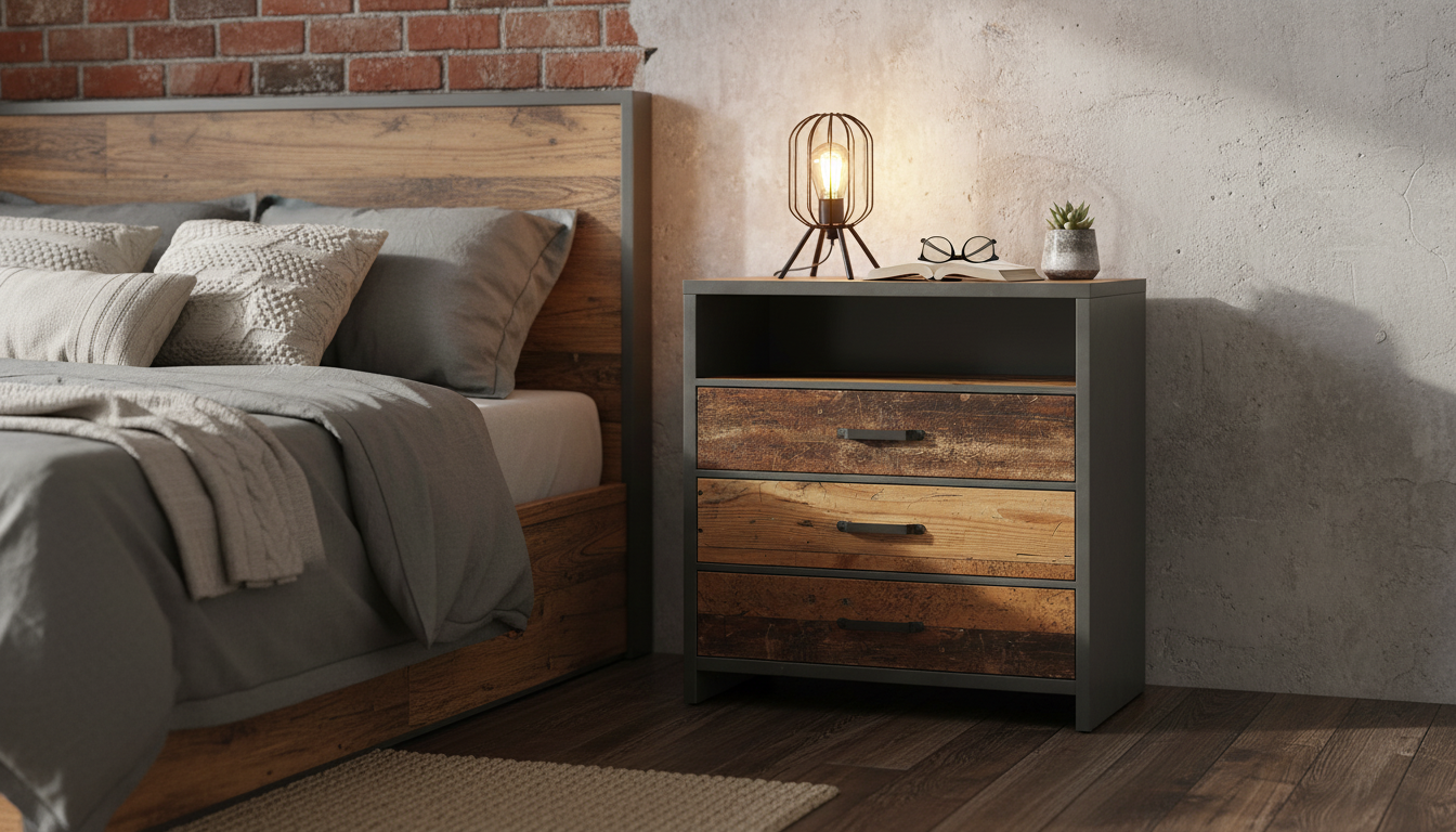 Comoda WESTON, maro/gri gri grafit, PAL laminat, 90x40x91 cm