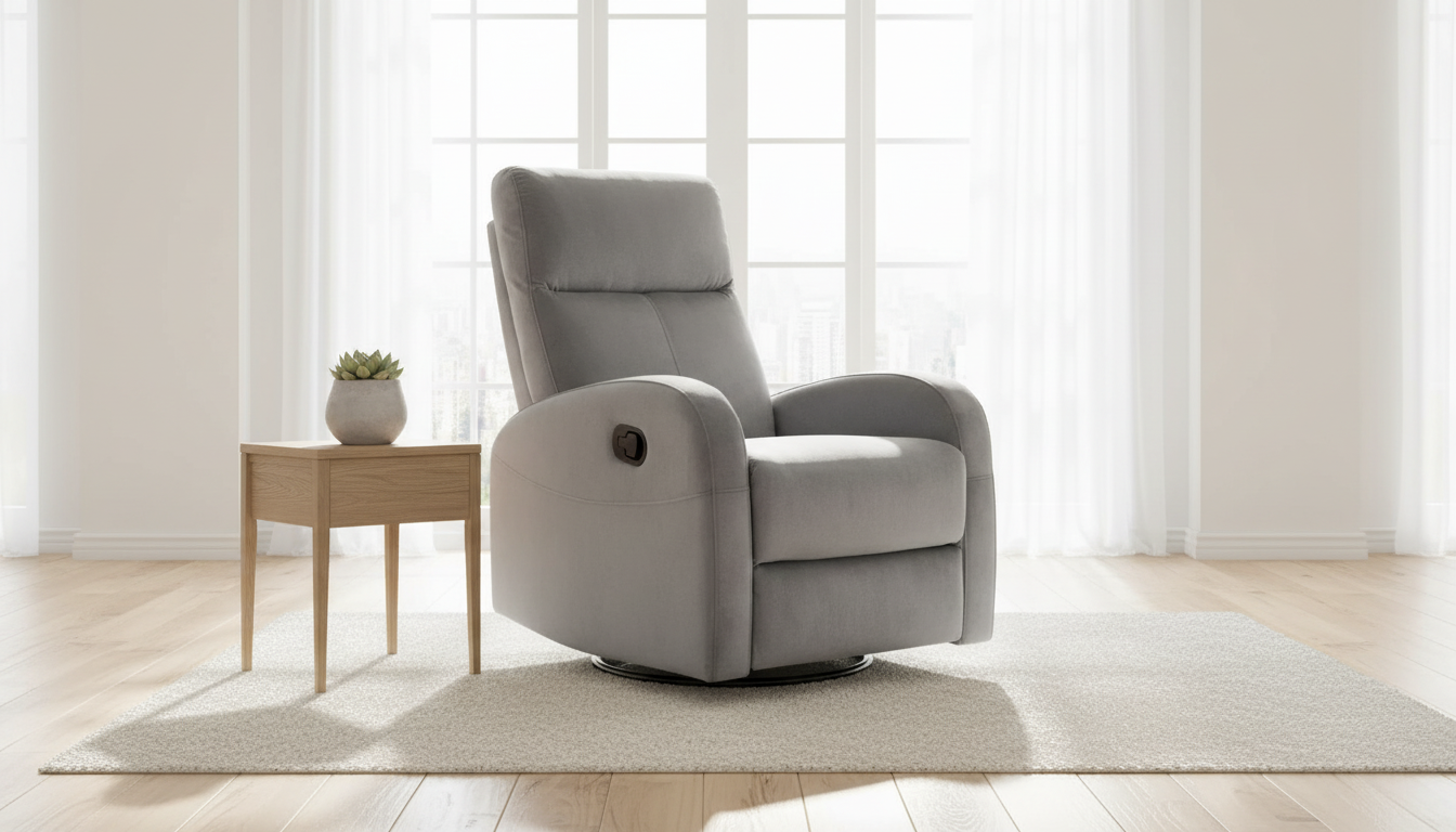 Fotoliu recliner OLIMP, stofa catifelata gri - Bluvel 14, 72x80-160x101 cm
