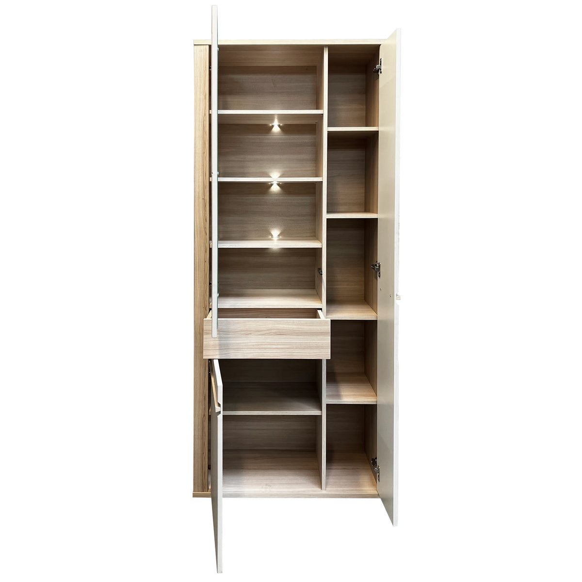 Vitrina pentru living OSLO OS2, stejar riva/casmir, PAL laminat, 78x38x200 cm
