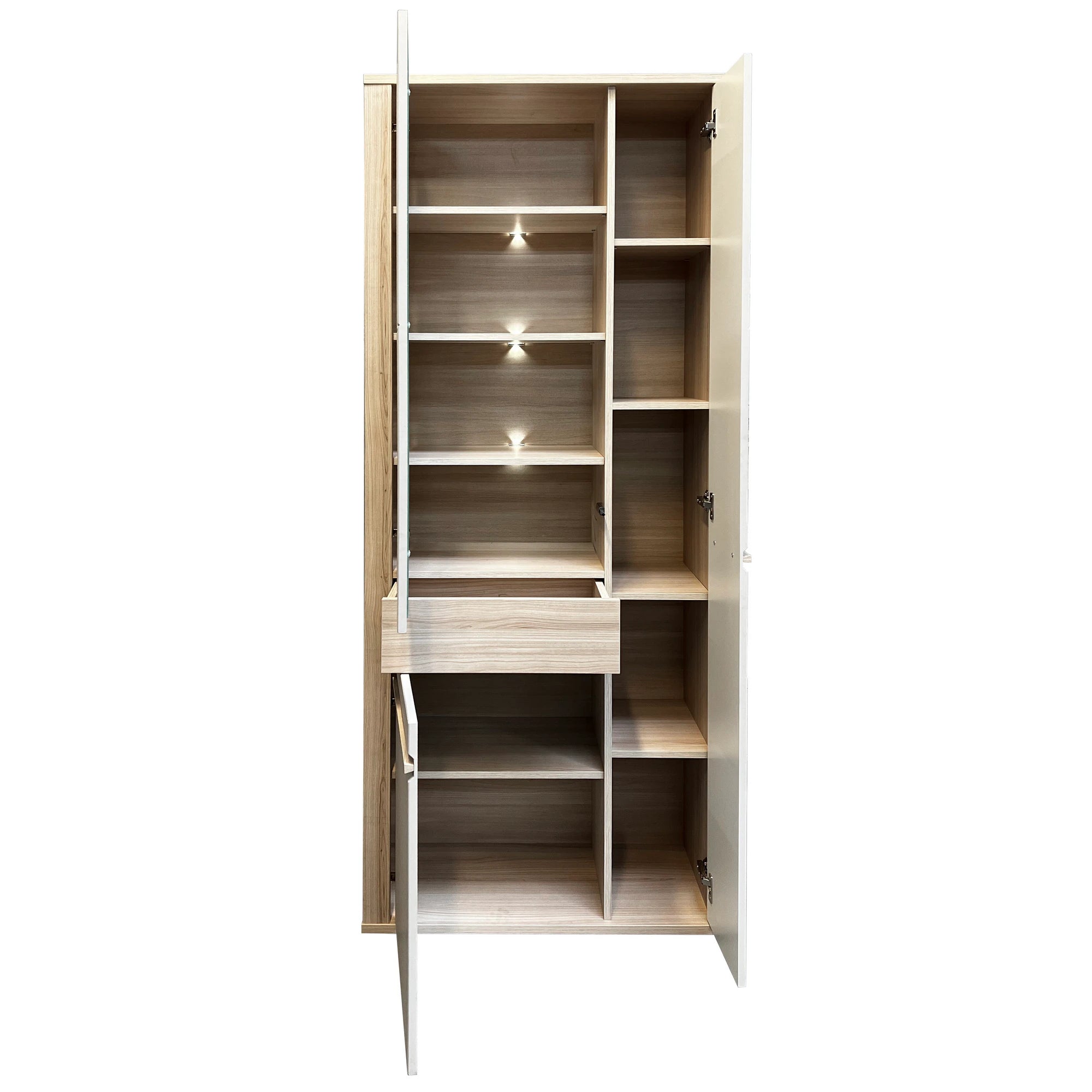 Vitrina pentru living OSLO OS2, stejar riva/casmir, PAL laminat, 78x38x200 cm