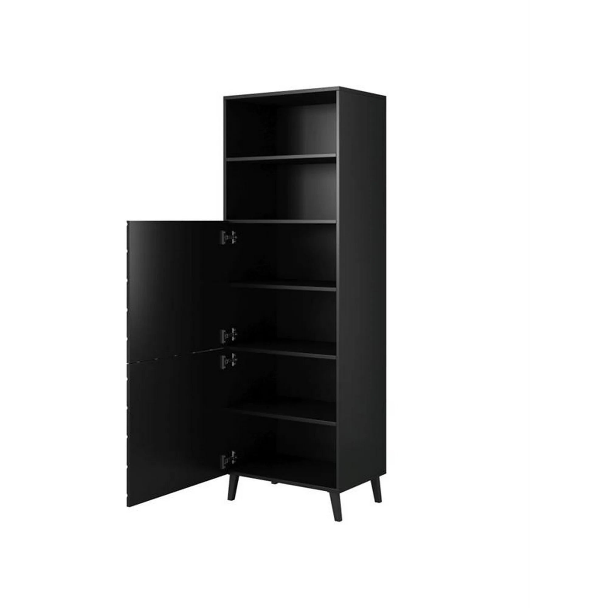 Dulap ABETO, negru, cu 2 usi, 60x40x177 cm
