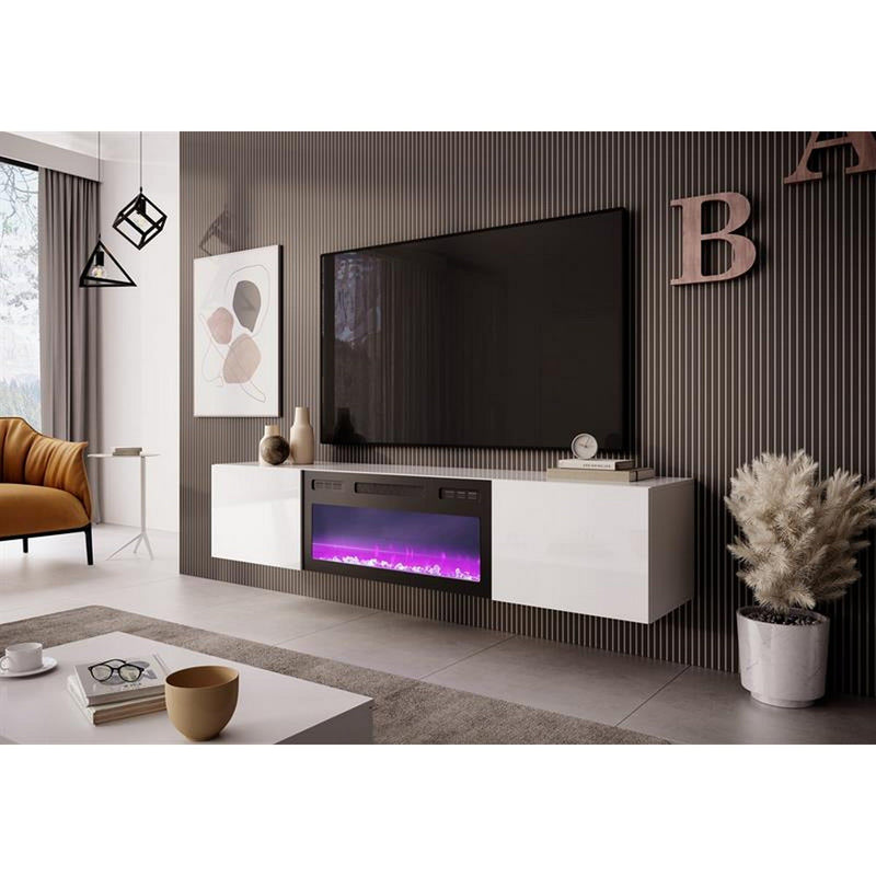 Comoda TV LIVO, alb, MDF laminat, 180x40x30 cm