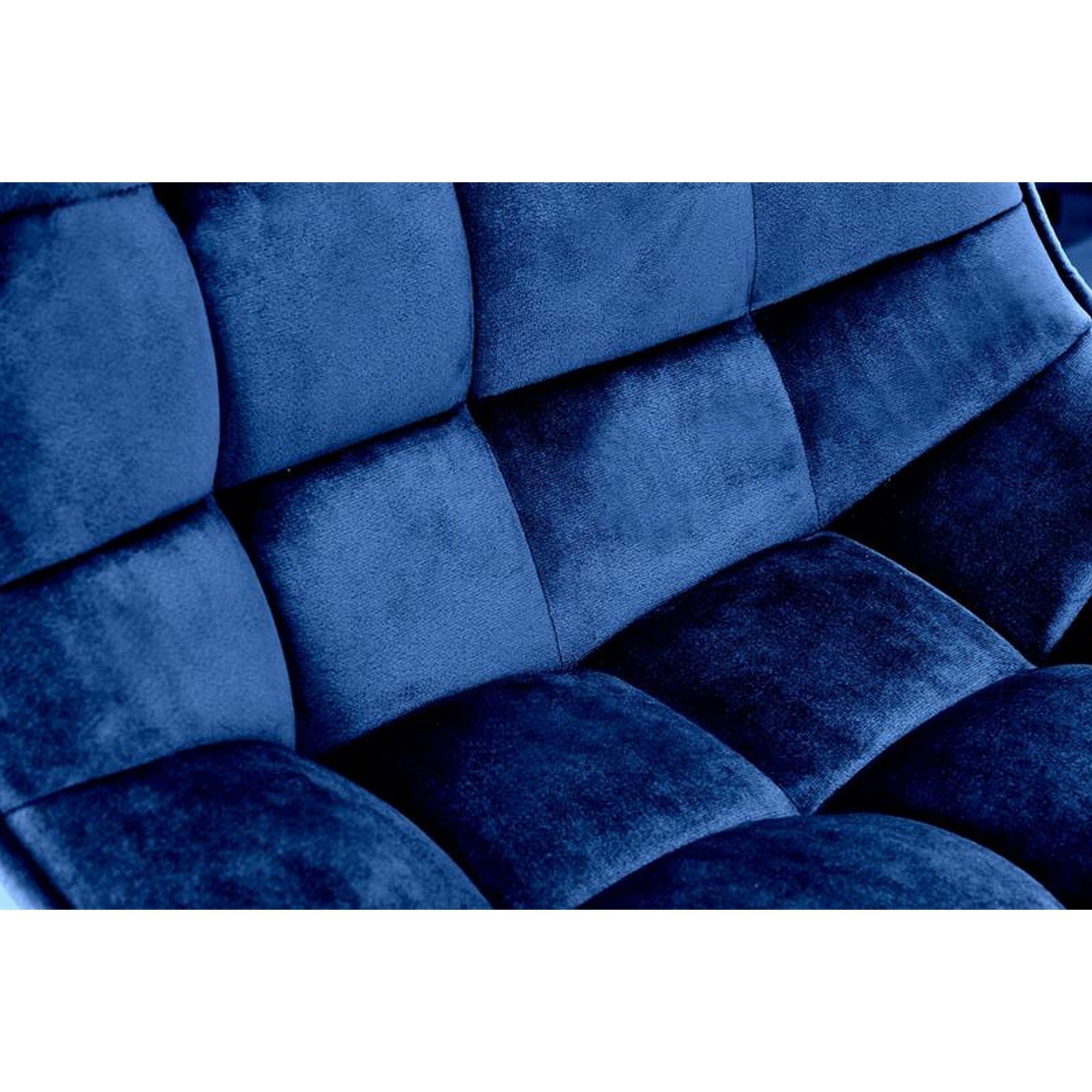 Scaun bar H95, albastru/negru, stofa catifelata/otel, 43x44x84/106 cm