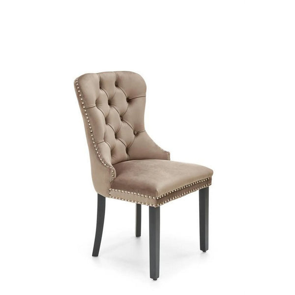 Scaun tapitat MIYA, bej - Bluvel 40, stofa catifelata/lemn, 54x60x100 cm