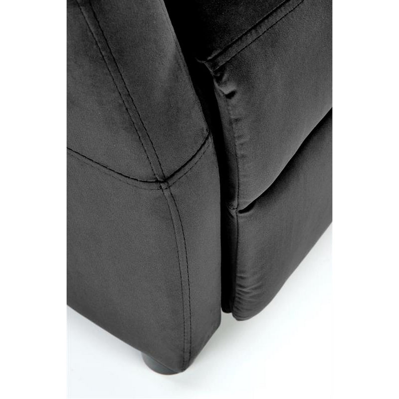 Fotoliu rabatabil FELIPE 2, negru, stofa catifelata, 64x135x76 cm