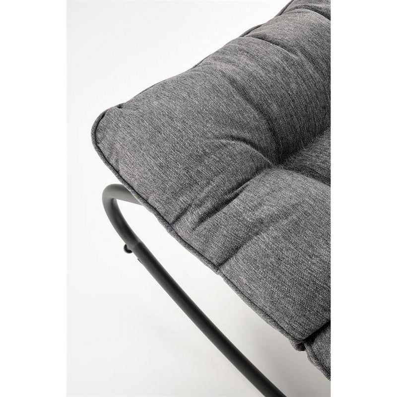 Fotoliu balansoar GATTO, gri/negru, stofa clasica, 80x115x70 cm