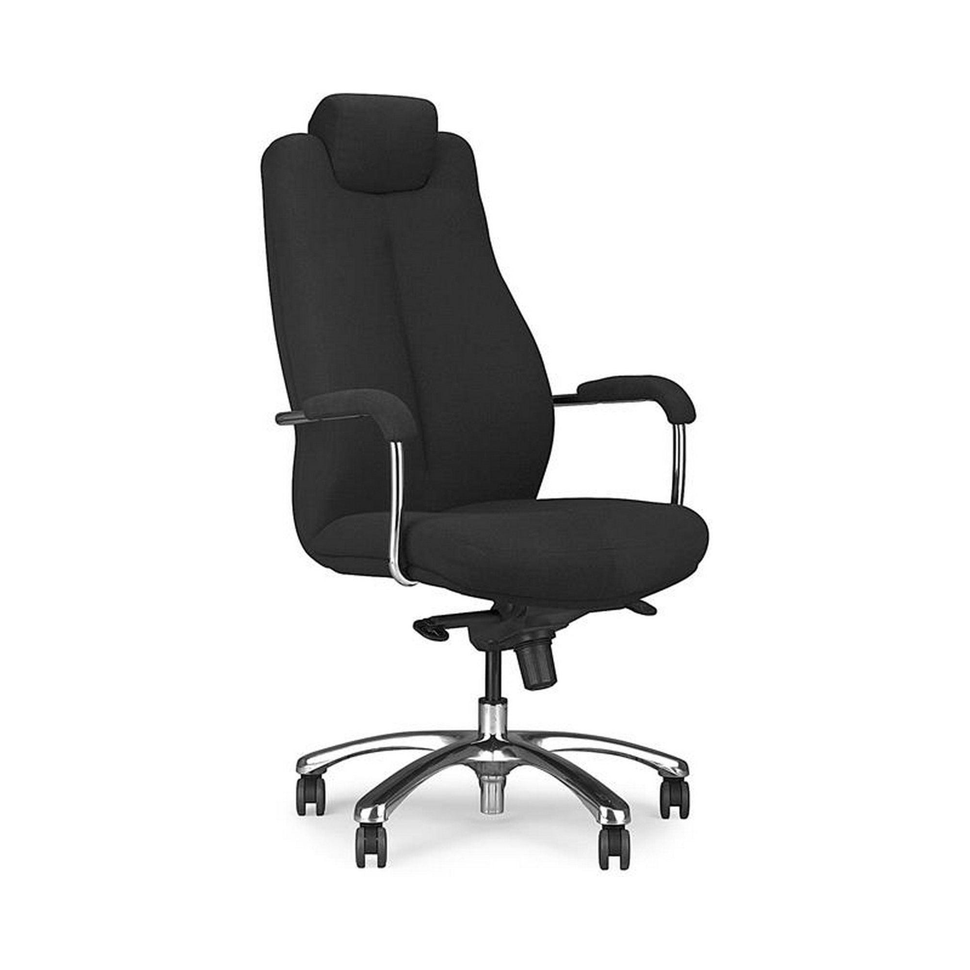 Scaun birou Sonata XXL, negru/crom, stofa clasica/metal, 51x54x119/129 cm