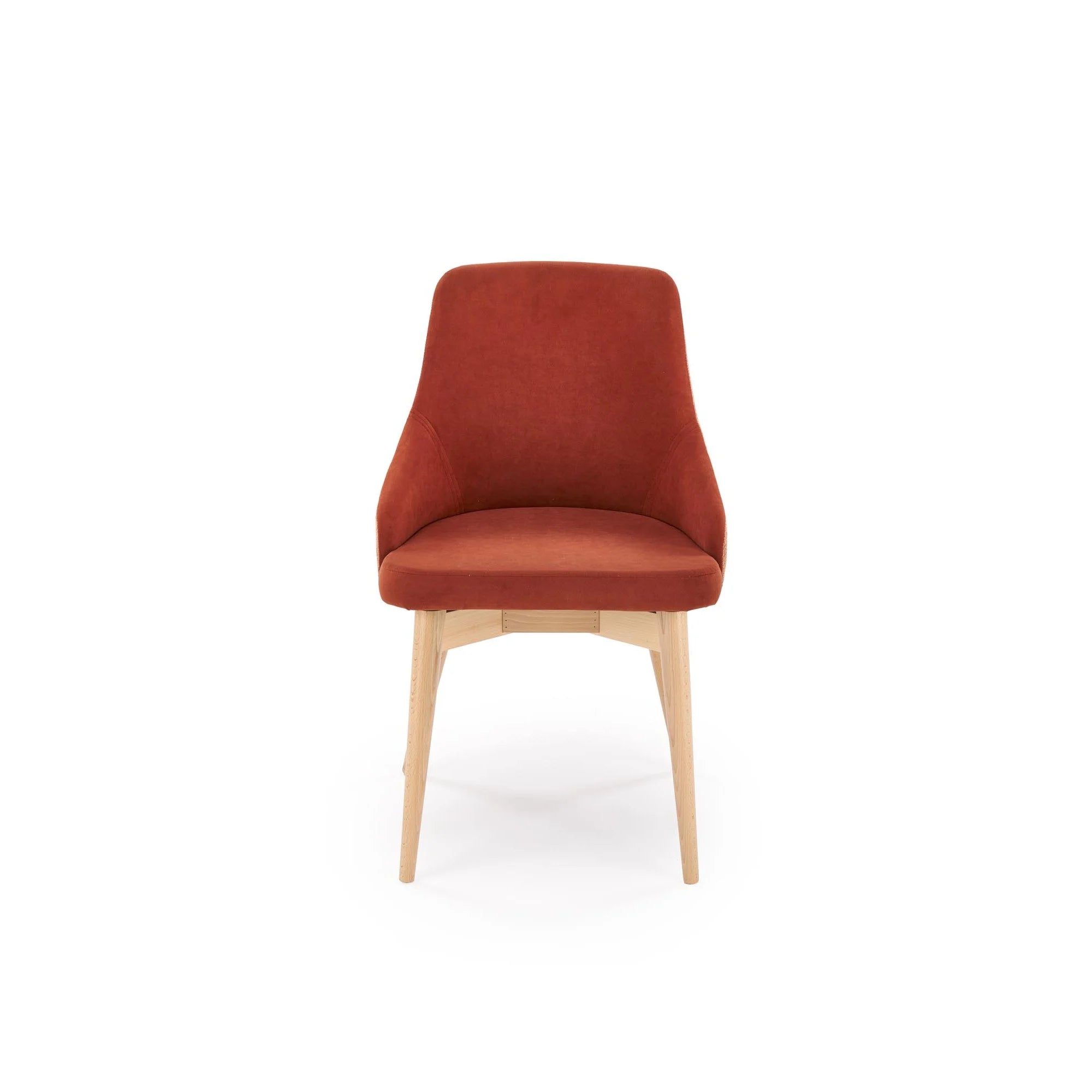 Scaun rotativ MALAGA, caramiziu/stejar, stofa clasica/lemn, 50x53x79 cm