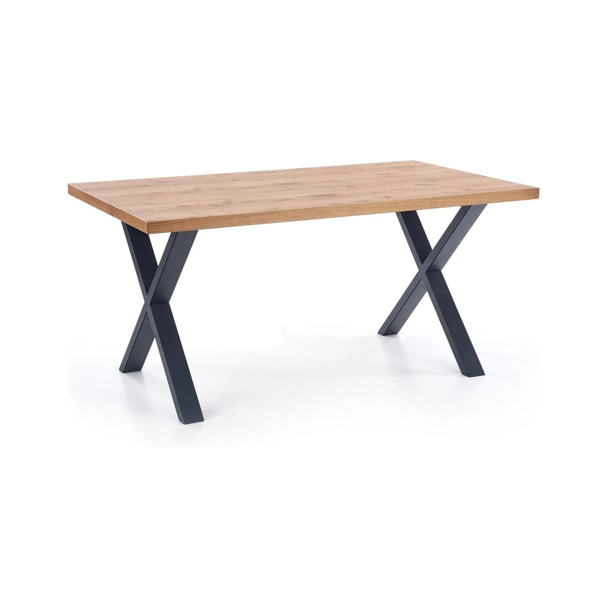 Masa extensibila XAVIER, stejar deschis/negru, lemn/otel, 160/250x90x76 cm