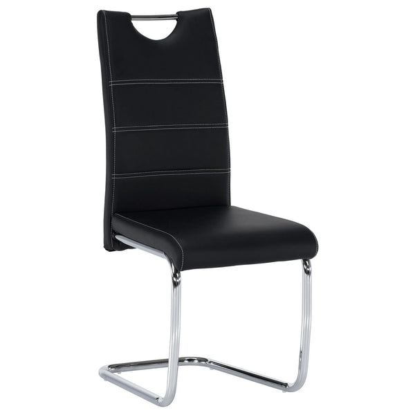 Scaun ABIRA NEW, negru/crom, piele PU/metal, 43x44x96 cm