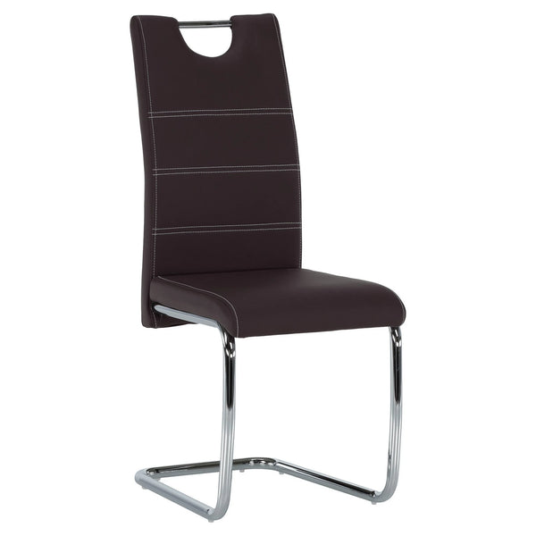 Scaun ABIRA NEW, maro/crom, piele ecologica/metal, 43x44x96 cm