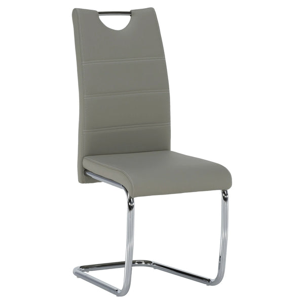 Scaun de bucatarie ABIRA NEW, gri deschis/crom, piele ecologica/metal, 43x44x96 cm